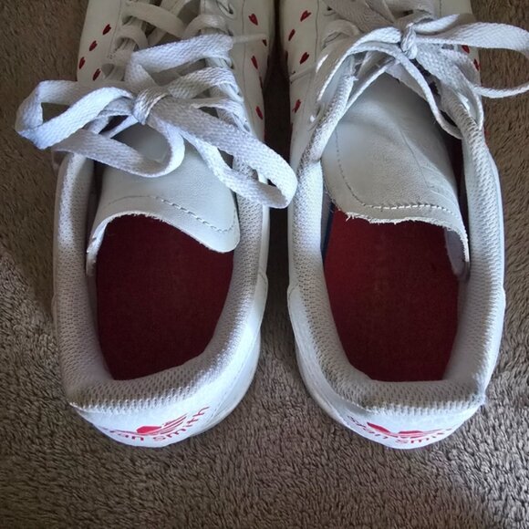 Adidas Stan Smith Heart Stripe White Leather Sneakers size 7 - Picture 9 of 13